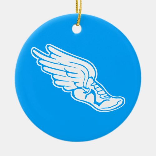 Track Logo Ornament wname Blue