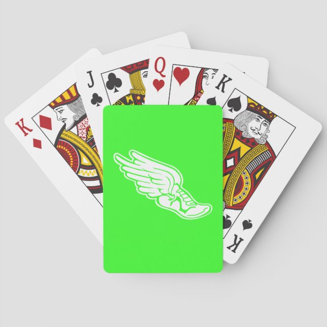 Track Logo Playing Cards Green (Back)