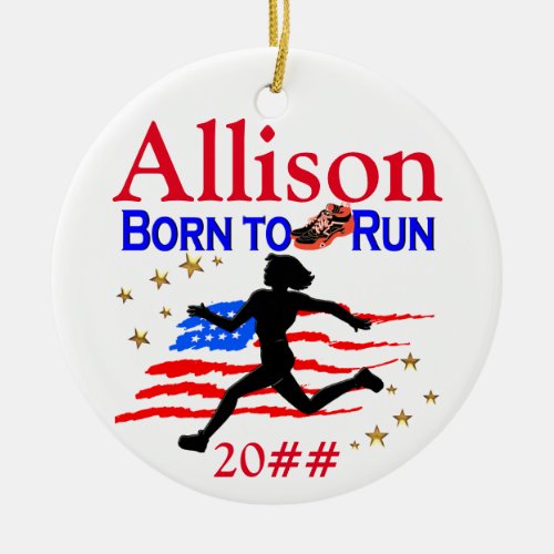 TRACK STAR PERSONALIZED CHRISTMAS ORNAMENT