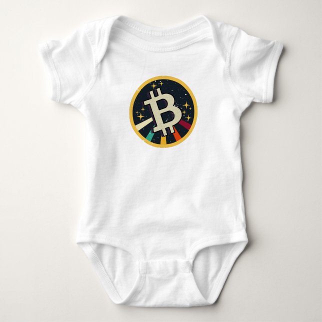 Track the Future with the 'iBit Stock Price' Bitco Baby Bodysuit (Front)