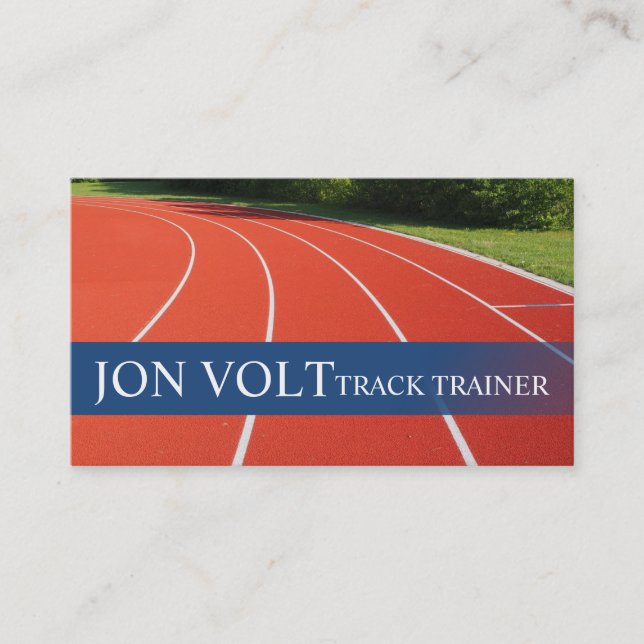 Track Trainer Runner Athletics Race Business Card (Front)