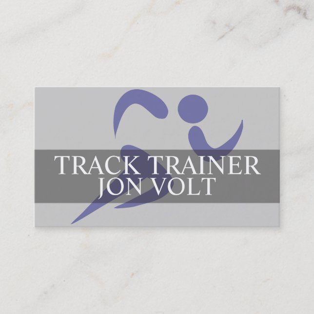 Track Trainer Runner Athletics Race Business Card (Front)