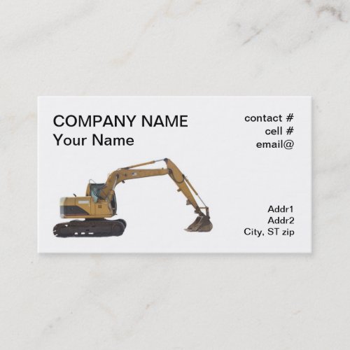 tracked excavator business card