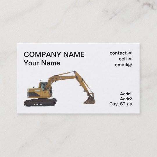 tracked excavator business card | Zazzle.com