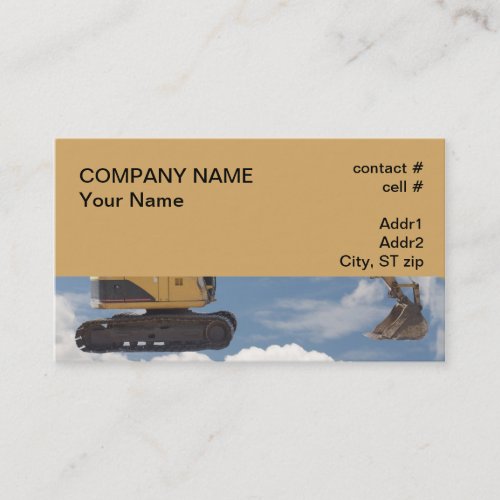 tracked excavator portion business card