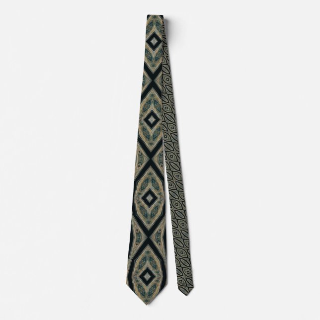 Tracked Masterpiece – Obsidian Axis Neck Tie (Front)
