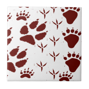 Tracker Animal Footprints Ceramic Tile