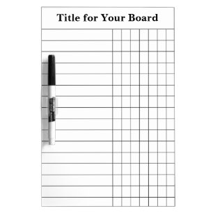 Tracker Space for Names, Grid Dry Erase Board