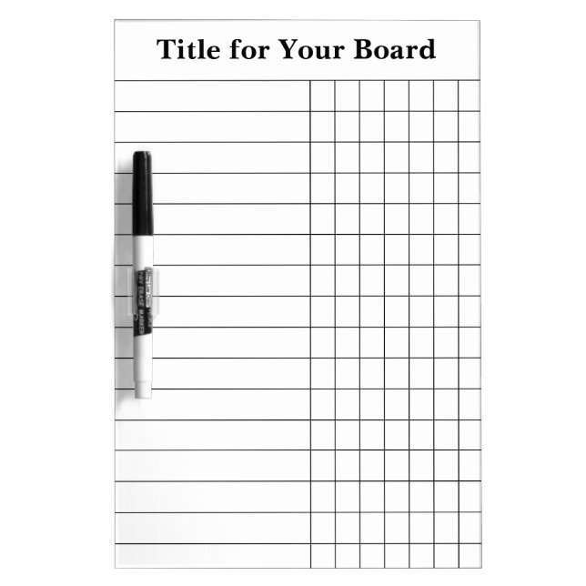 Tracker Space for Names, Grid Dry Erase Board (Front)