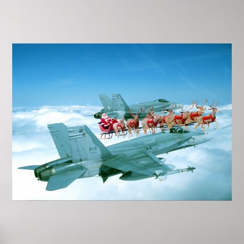 Tracking Santa Claus by the Air Force Poster