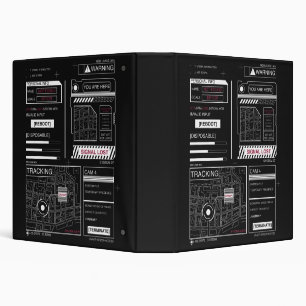 Tracking - Techno-Brutalist Streetwear Design 3 Ring Binder