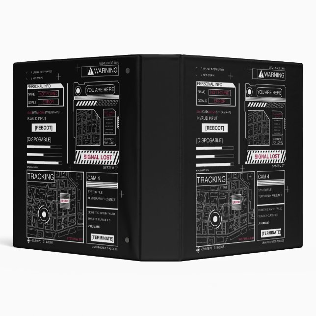 Tracking - Techno-Brutalist Streetwear Design 3 Ring Binder (Background)