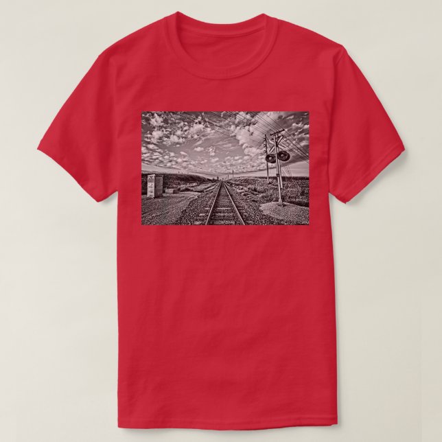 Tracks and Lines BW T-Shirt (Design Front)