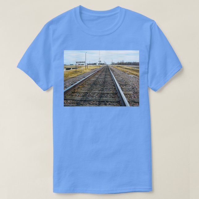 Tracks for a Downbound Train in Moorhead MN T-Shirt (Design Front)