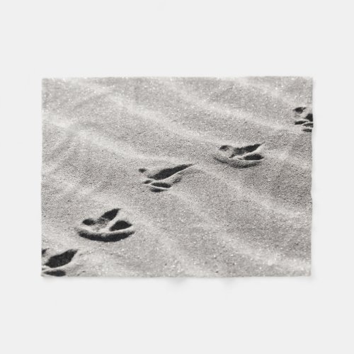 Tracks in the Sand Nature Photo Fleece Blanket