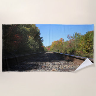 Tracks into Autumn Beach Towel
