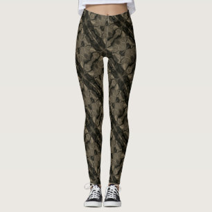 Traços e shapes marrom muito escuro e tons claros leggings