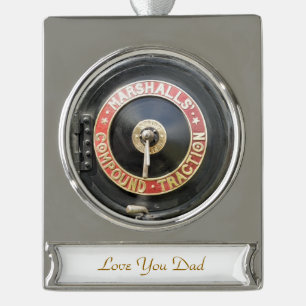 TRACTION ENGINES SILVER PLATED BANNER ORNAMENT