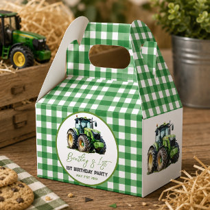 Tractor 1st Birthday Party Fun Farm  Favor Boxes
