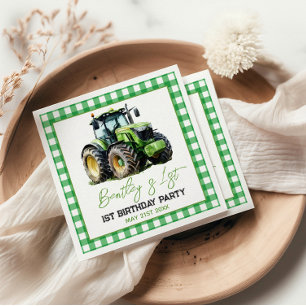 Tractor 1st Birthday Party Fun Farm Napkins