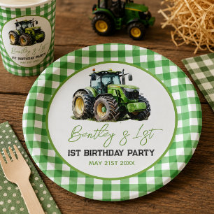 Tractor 1st Birthday Party Fun Farm Paper Plates