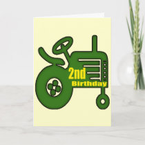 Tractor 2nd Birthday Gifts Card