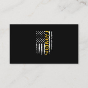 Tractor American USA Flag Funny Farmer Rancher Business Card