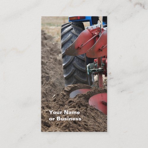 Tractor and Plow business card