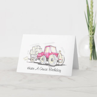 Tractor and Trailer Have A Great Birthday Card
