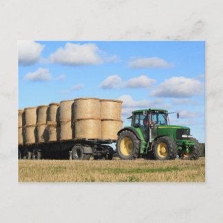 Tractor at work postcard
