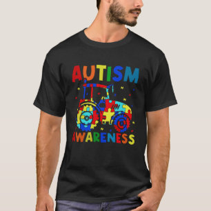 Tractor Autism Awareness Kids Puzzle Tractor Farme T-Shirt