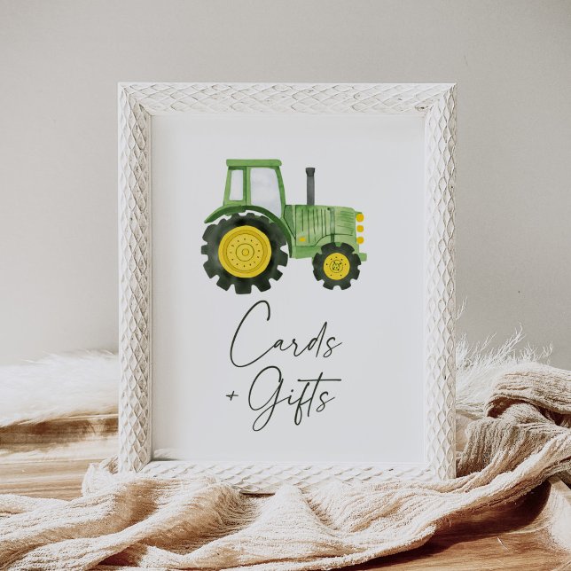 Tractor Baby Shower Cards and Gifts Sign (Creator Uploaded)
