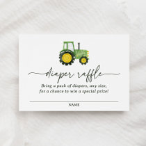 Tractor Baby Shower Diaper Raffle Ticket Enclosure Card