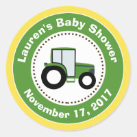 Tractor Baby Shower Favor Stickers Tractor Boy