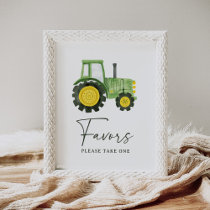 Tractor Baby Shower Favors Sign