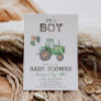 Tractor Baby Shower Invitation | Green Tractor