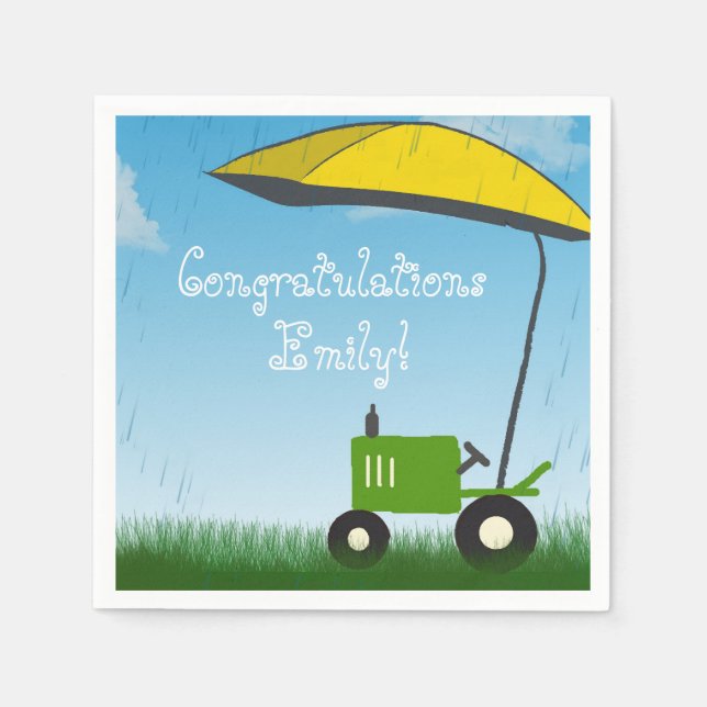 Tractor Baby Shower Napkins (Front)