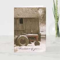 Tractor & Barn Christmas Card
