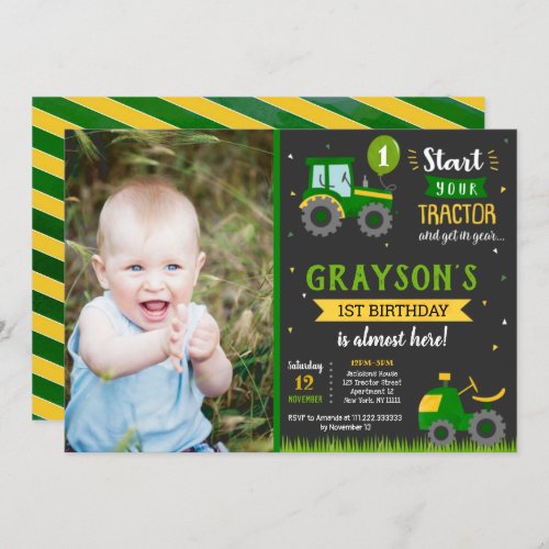 Tractor Barnyard Birthday Party Invitation