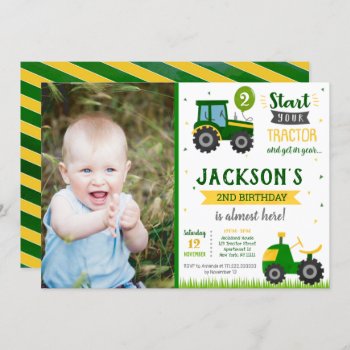 Tractor Barnyard Birthday Party Invitation by SugarPlumPaperie at Zazzle
