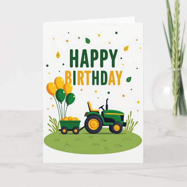 Tractor Birthday Art Card (Front)