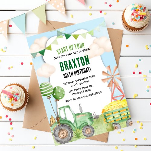 Tractor Birthday, Green Tractor, Farm, 