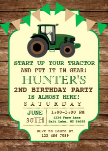 Tractor Birthday Invitations Zazzle Tractor Birthday Invitation Farm