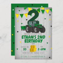 Tractor birthday invitation for any age