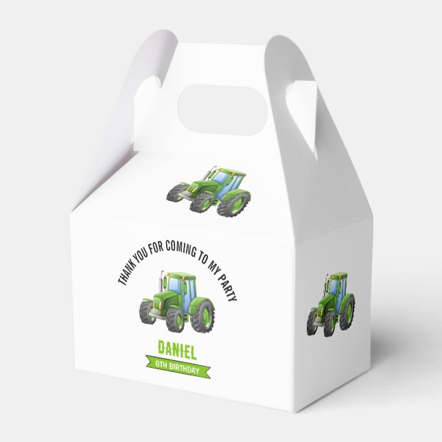 Tractor Birthday Party  Favor Boxes (Front Side)
