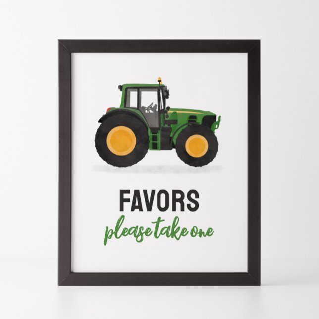 Tractor Birthday Party Favors Sign (Creator Uploaded)