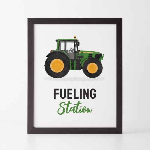 Tractor Birthday Party Fueling Station Sign