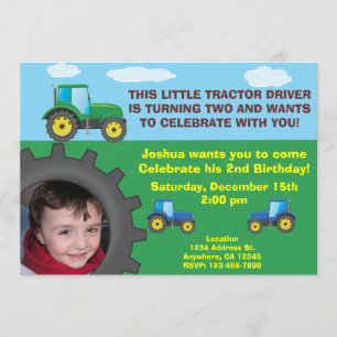 Tractor Birthday Party Invitation