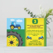 Tractor Birthday Party Invitation any age (Standing Front)