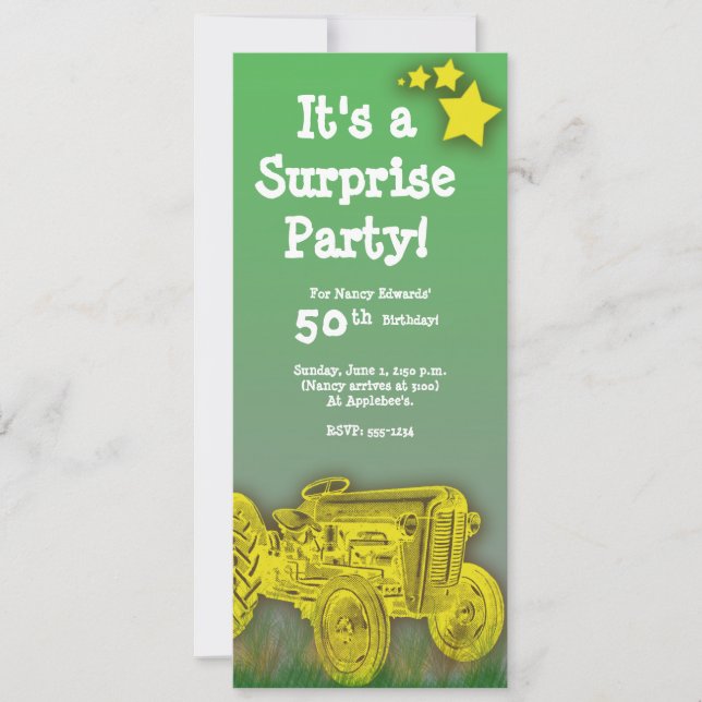 Tractor Birthday Party Invitation [enlarged age] (Front)